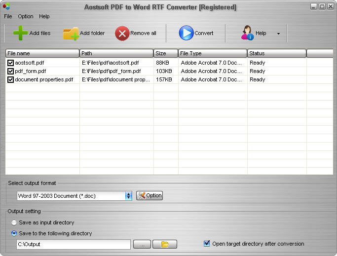Aostsoft PDF to Word RTF Converter 4.0.2 full