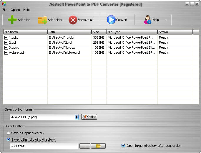 Aostsoft PowerPoint to PDF Converter software