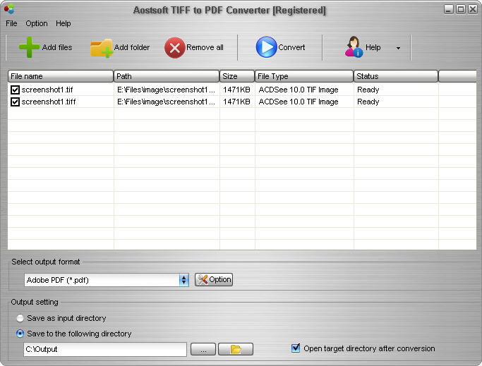 Aostsoft TIFF to PDF Converter software