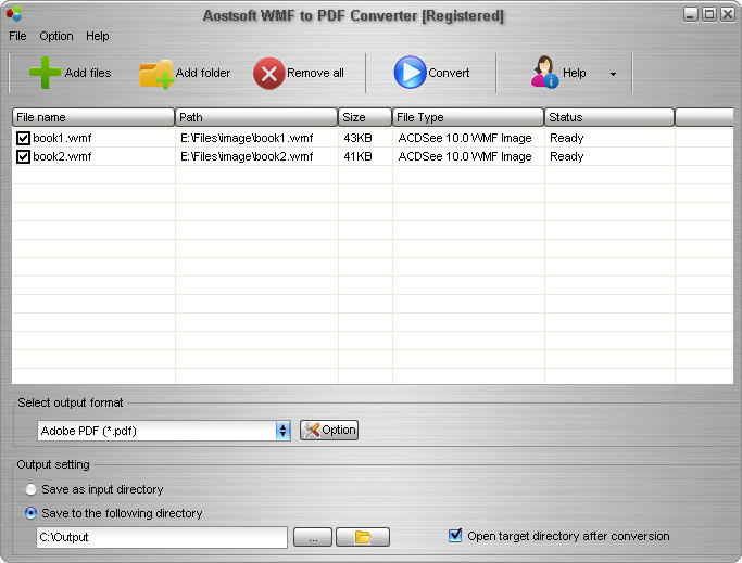 Aostsoft WMF to PDF Converter software