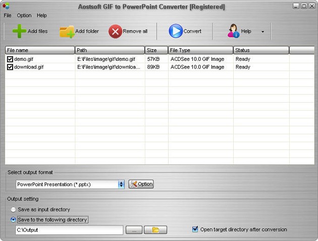 Aostsoft GIF to PowerPoint Converter