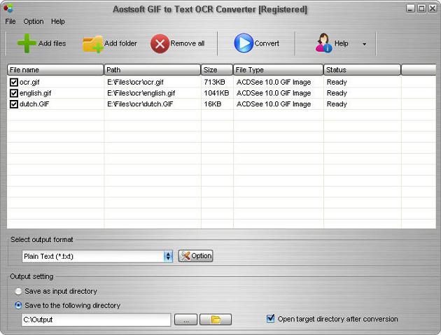 Aostsoft GIF to Text OCR Converter