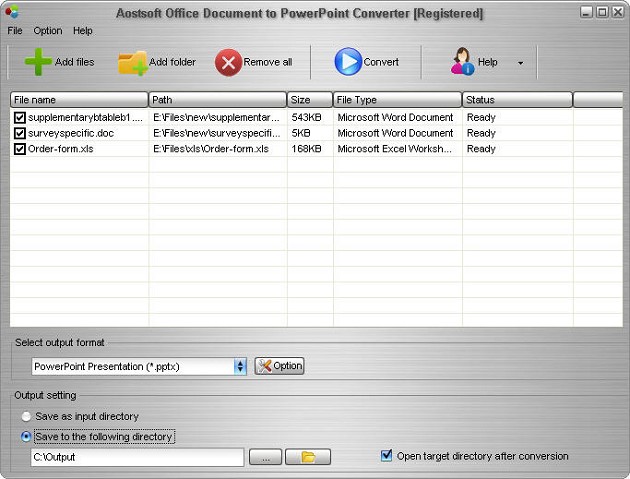 Aostsoft Office Document to PowerPoint Converter