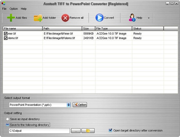 Aostsoft TIFF to PowerPoint Converter